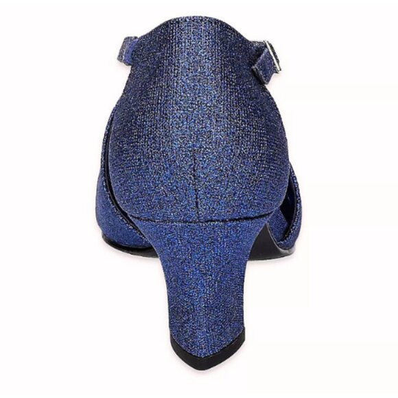 Easy Street Women's Elegance Pump Navy Glitter 7.5 N - Picture 7 of 8